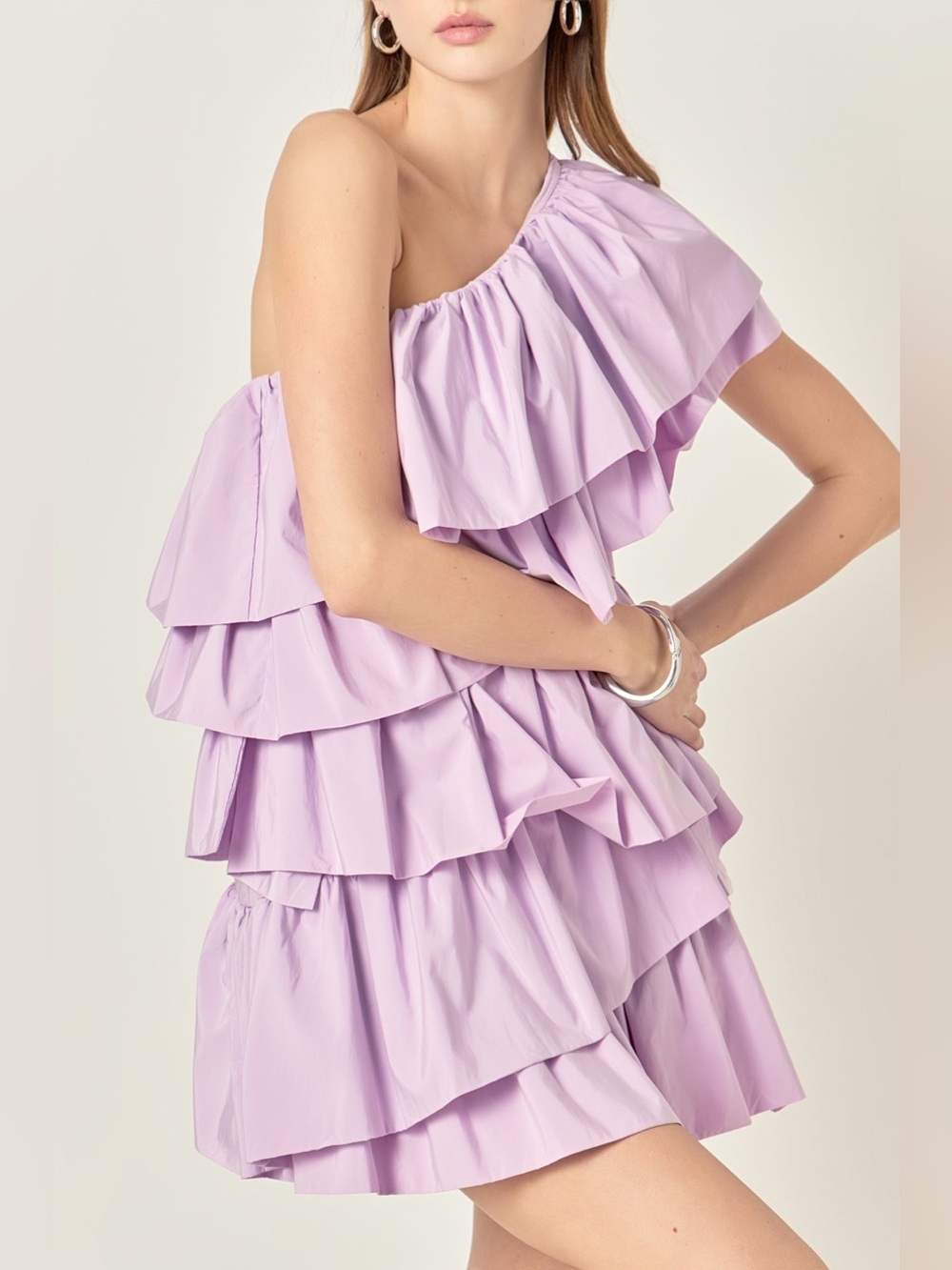 NWT ENDLESS ROSE one shoulder ruffled mini dress✨